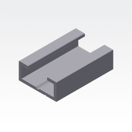 ALU  20x9 - Aluminiumprofil zur Aufnahme von Gummiprofil